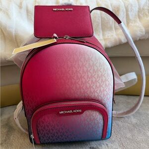 Michael Kors NWT limited edition travel jet set backpack & card holder